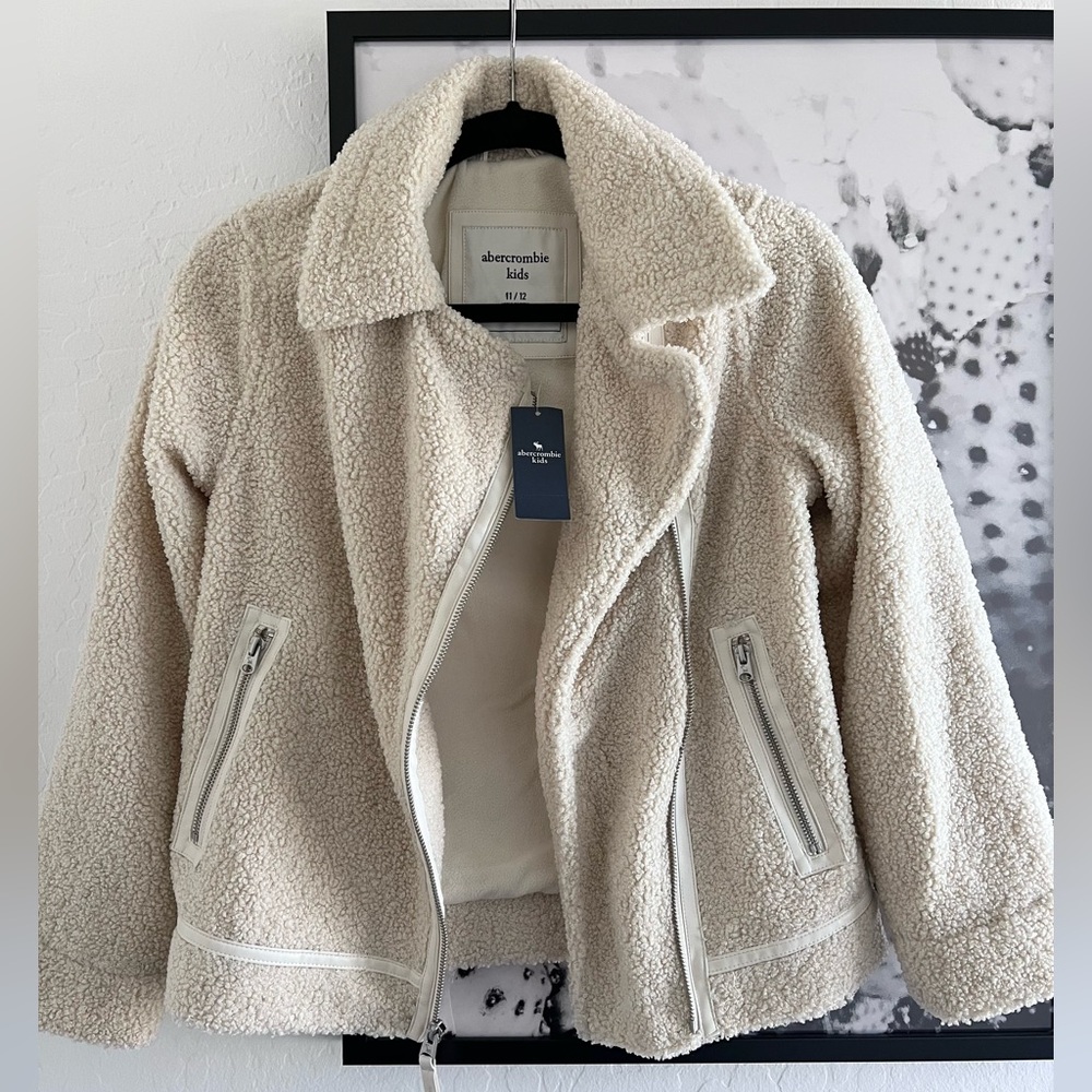 Abercrombie & Fitch Kids Cream Sherpa Jacket